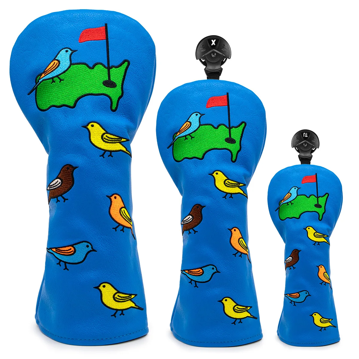 

Blue Golf Fore The Birds Golf Head Cover - Synthetic Leather Golf Head Covers with Soft Fur Lining - Golf Club Covers