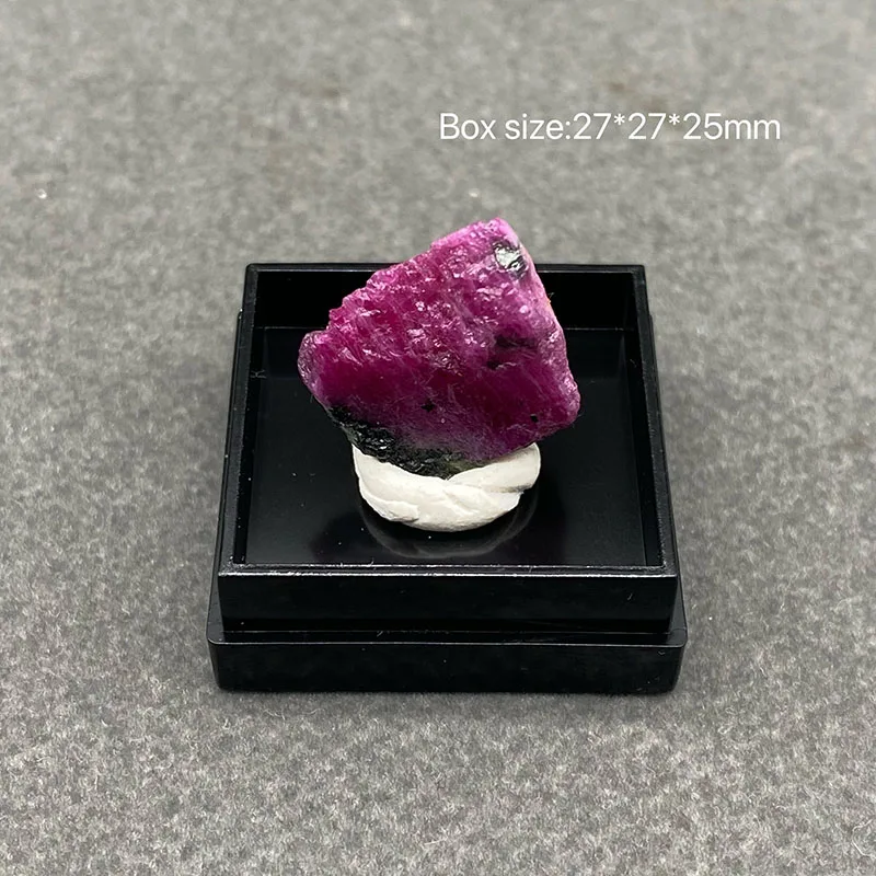 100%  Natural Myanmar ruby Mineral Specimens Stones and Crystals Healing Crystal   +Box size:27*27*25mm