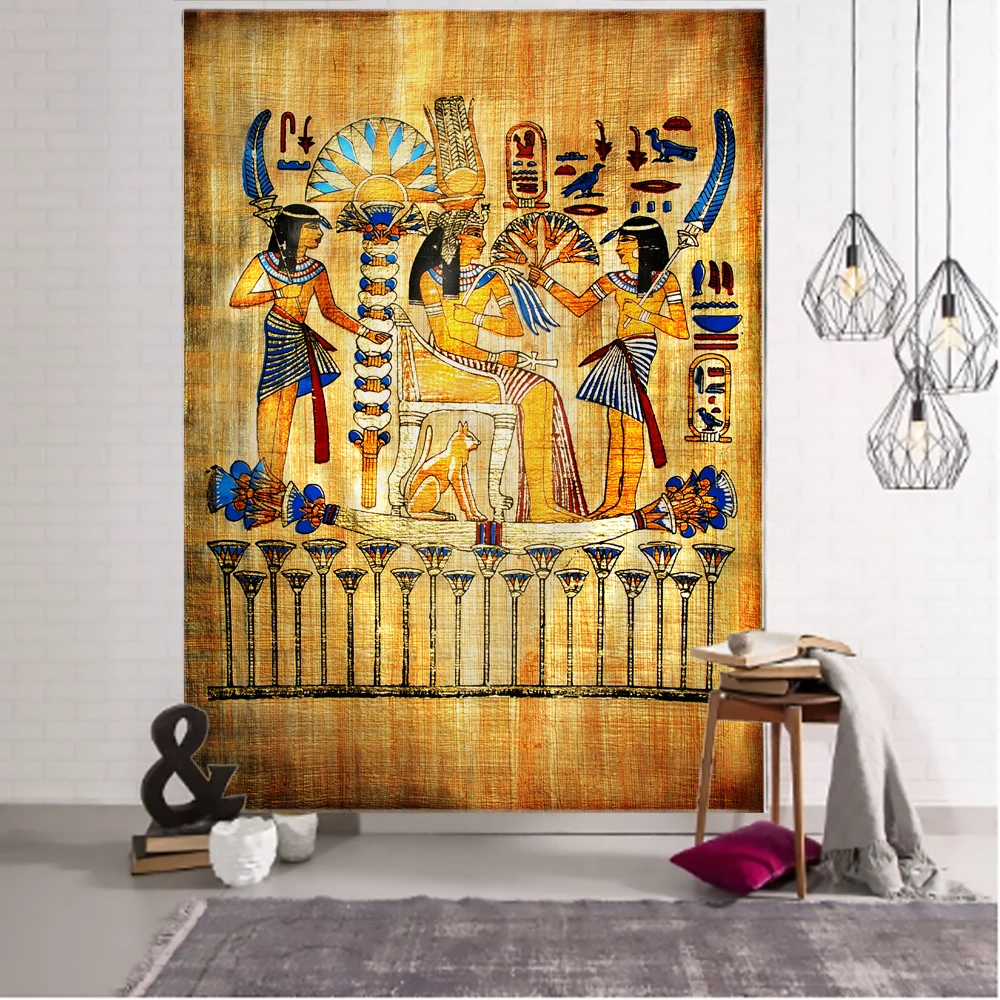 Grande Tapisserie Murale Temple De Louxor 26x40 Pouces – Art Mural égyptien Fait Main