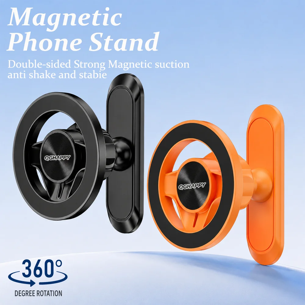 MagSafe Magnetic Phone Holder - Double-Sided Strong Magnetic Stand with 360° Rotation and Anti-Shake Metal Design