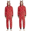 Christmas Matching Outfits for Family Elk Ear Hooded One-Piece Jumpsuit Romper Adults Kids Clothing Set Pajamas Xmas Look Pyjama 3
