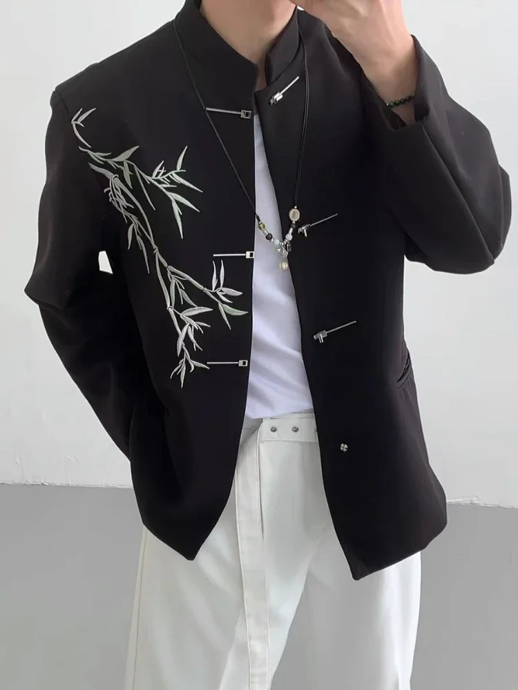 White Jacket For Men With Embroidery Chinese Coats Original
