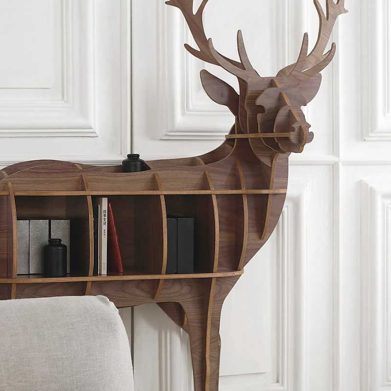 

Display cabinet creative bookshelf bookshelf solid wood side table living room side cabinet entrance foyer partition