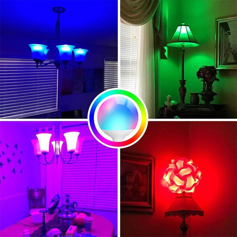 220V Tuya Bluetooth LED Bulb Dimmable 10W E27 Base Round Bulb G80 RGBCW Color Change Lamps Smart Life APP Group Control Timing