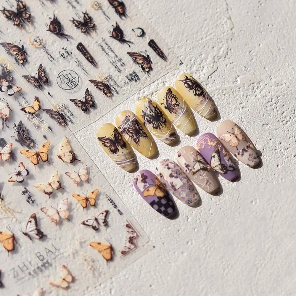 

China Ink Butterfly Nail Stickers Rose Nail Art Stickers Jelly Stickers Decoration Nail Decoration Accessories