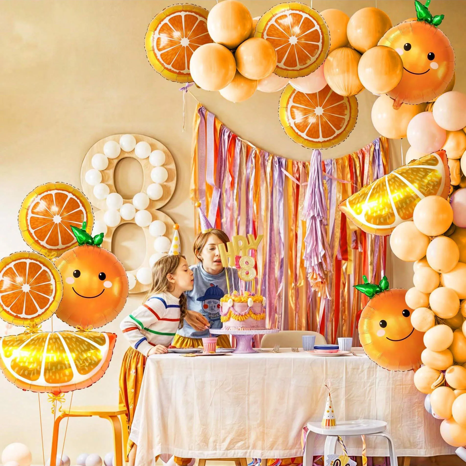 11-teiliges Set Riesige Orangen-Frucht-Esterfolienballons Niedliche Orangen-Frucht-Geburtstagsparty-Dekorationsballons – Detail 8