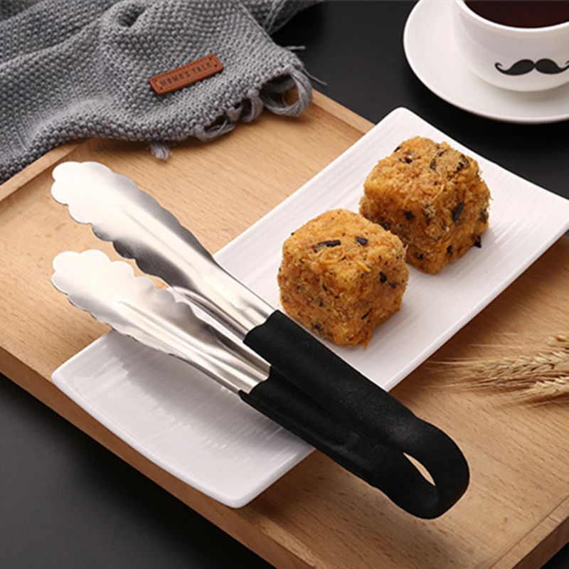 Stainless Steel Food Tongs Pastry Meat Barbecue Clip Anti-Scald Handle Clamp Home Kitchen Cooking Utensil food tongs