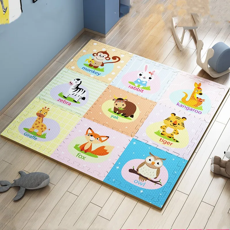 9PCS Animal Play Mats Baby Game Mat 30x30cm Baby Play Mat Activities Mat for Baby Game Mat Room Mat Tatame Floor Mat Foot Mat