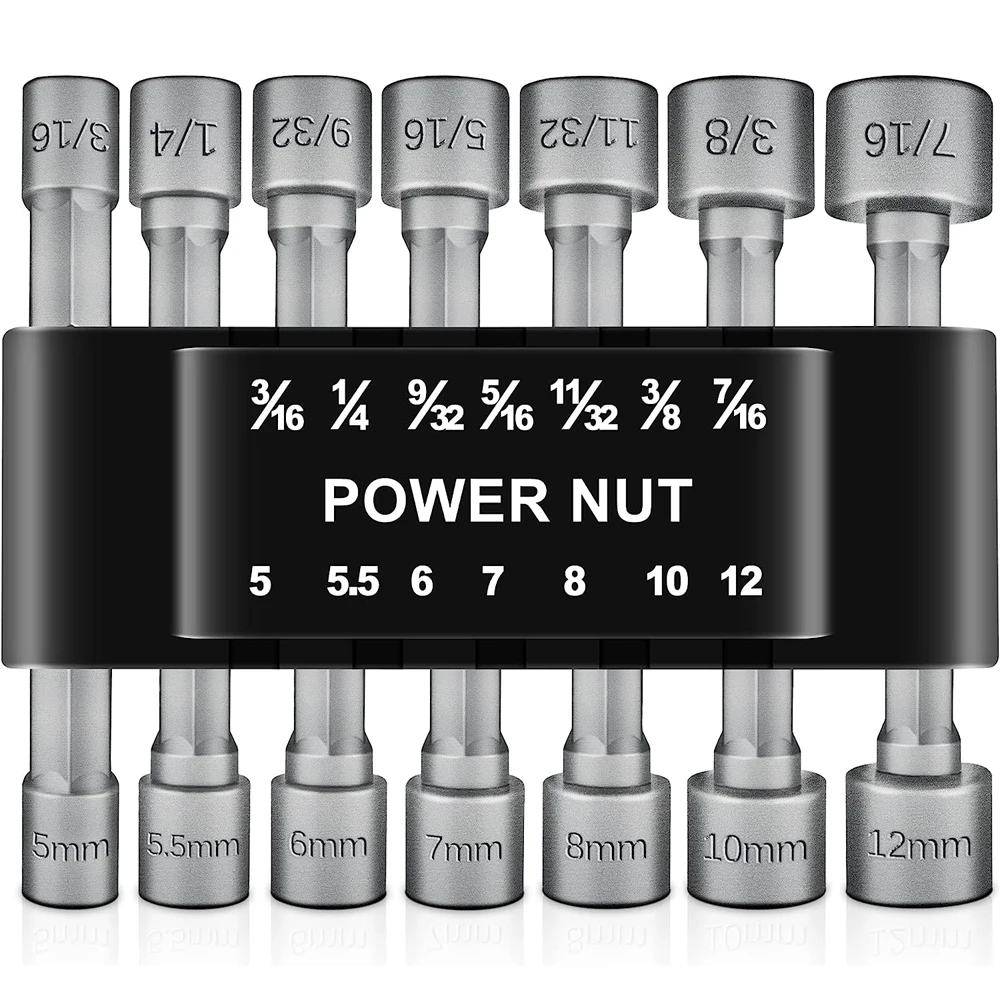 9/14PCS 5mm-13mm Hex Sockets Sleeve Nozzles Nut Driver Set Screwdriver Set Schroevendraaier Set Bits Sets Tools Socket Wrenches