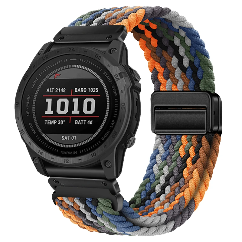 Elastic Quick Fit Nylon Strap Wristband, 26mm, Compatible with Garmin Fenix and Tactix Watches
