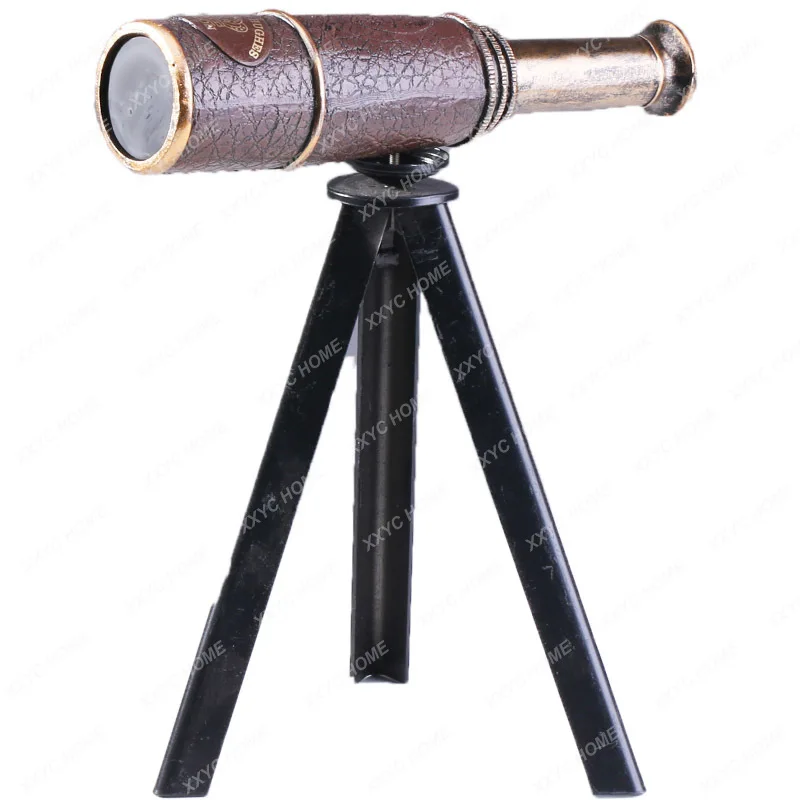 

Creative European Retro Bracket Telescope Model Living Room Study Window Table Decoration