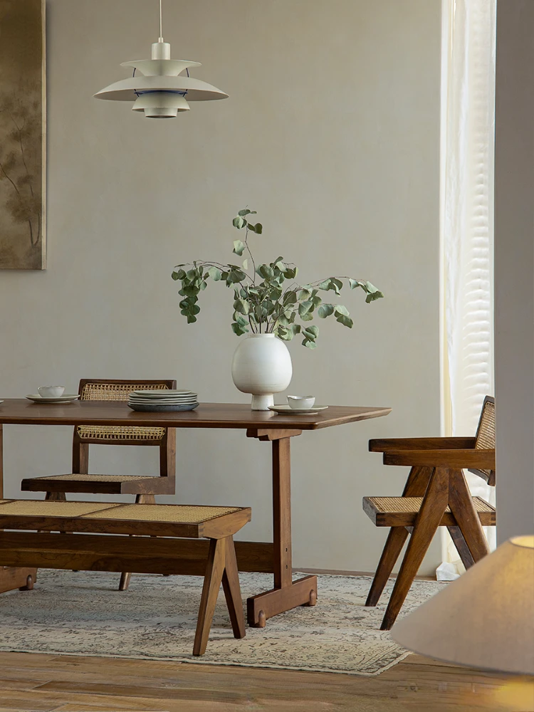 

Full solid wood dining table rectangular