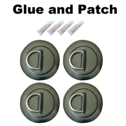 Surfboard Dinghy Repair Kit with PVC Patch, Stainless Steel D Ring, and Elastic Bungee Rope (4 Black 4 G)