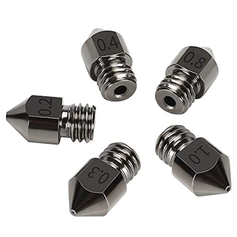 

7PCS 3D Hardened Steel Hotend Extruder MK8 Nozzle for Ender 3 CR-10 Series 3D Printer Nozzle 0.2/0.3/0.4/0.5/0.6/0.8/1.0mm