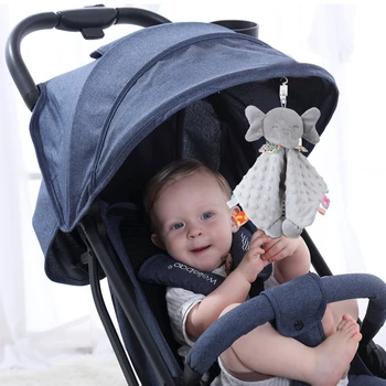 Elephant Baby Comforter Blanket Soft Appease Towel Baby Rattle Animals Toys Soothe Reassure Sleeping Towel Lathe HangingToddler 4