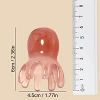 1 pièce Peigne pieuvre en résine, masseur de tête mignon, outil de soin des cheveux, de raclage des méridiens, de massage du cuir chevelu, d'acupuncture, de SPA, Gua Sha et de massage santé 2