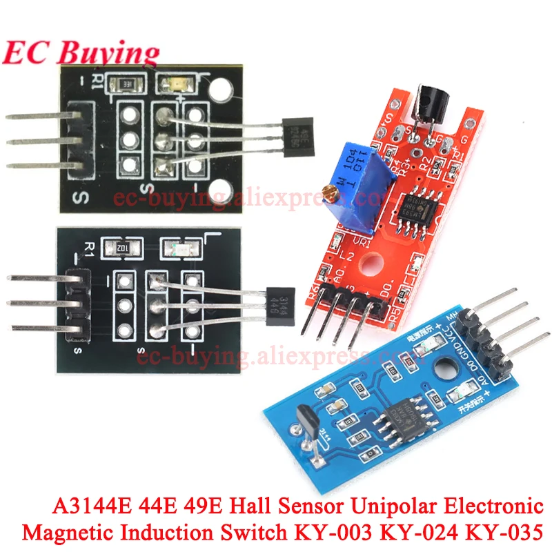 1-20Pcs KY-003 024 035 Analog Linear Hall Magnetic Sensor Module
