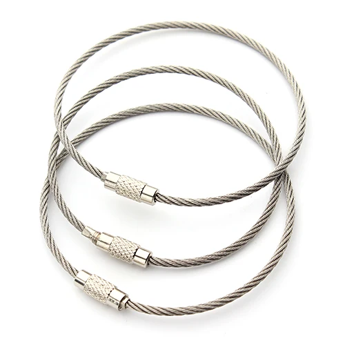 Portachiavi In Filo Di Acciaio Inossidabile Rivesto In Nylon Colorato Da 20 Pezzi 2 Mm 6,3 Pollici Passanti Portachiavi Per Cavi Per Aerei Per Appendere Etichette Per Bagagli - Foto 6