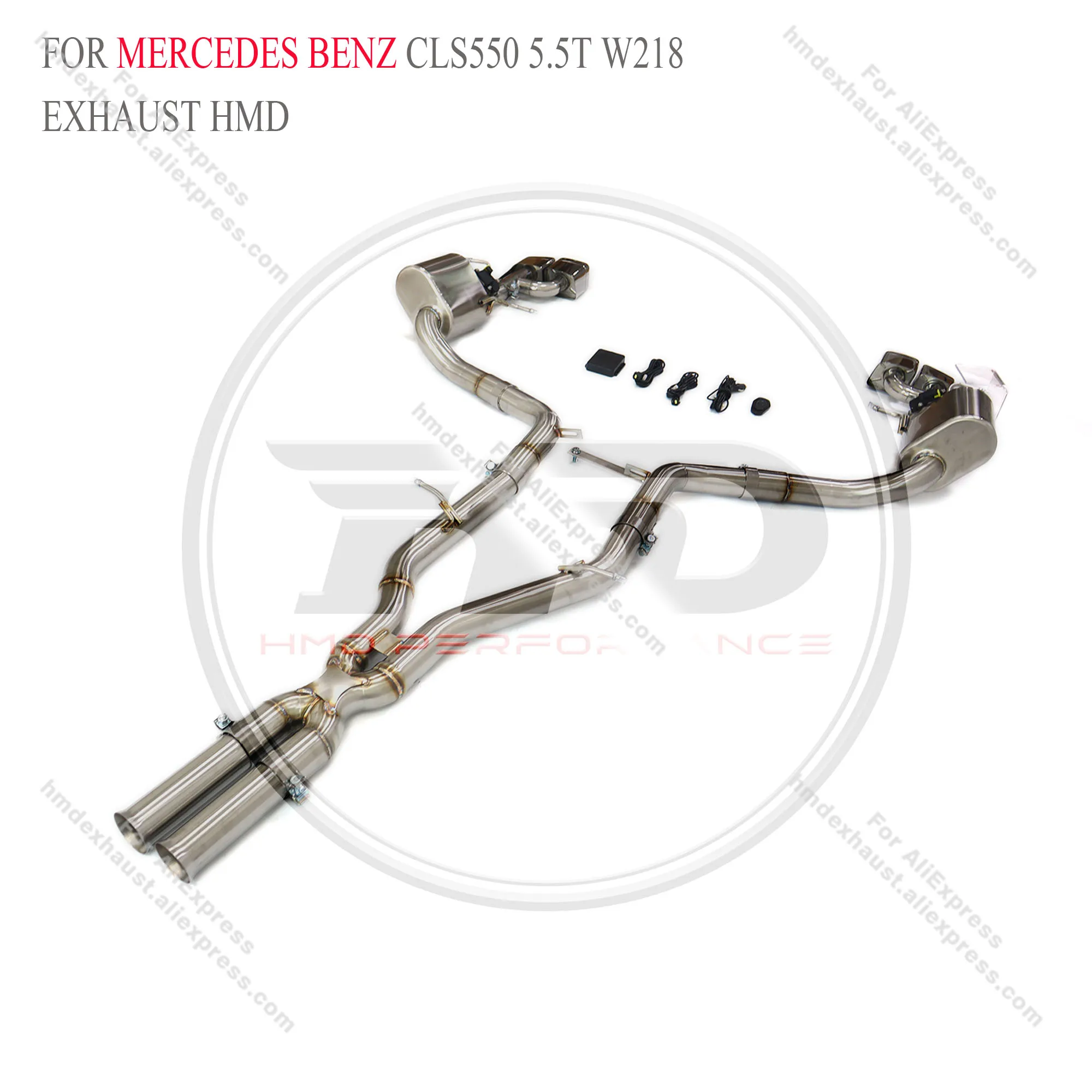 HMD Stainless Steel Exhaust System Performance Catback For Mercedes benz CLS550 5.5T W218 With valve