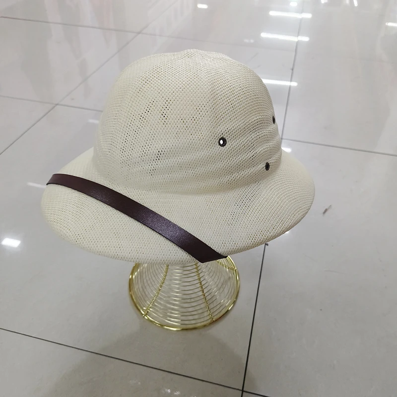 Sf4bdecbdbd394494895955115258b088e New Straw Helmet Pith Fedora Hats for Babies, Kids, Women, Men Vietnam War Army Sun Hat Dad Boater Bucket Hats Safari Jungle Miners Cap Mallzona