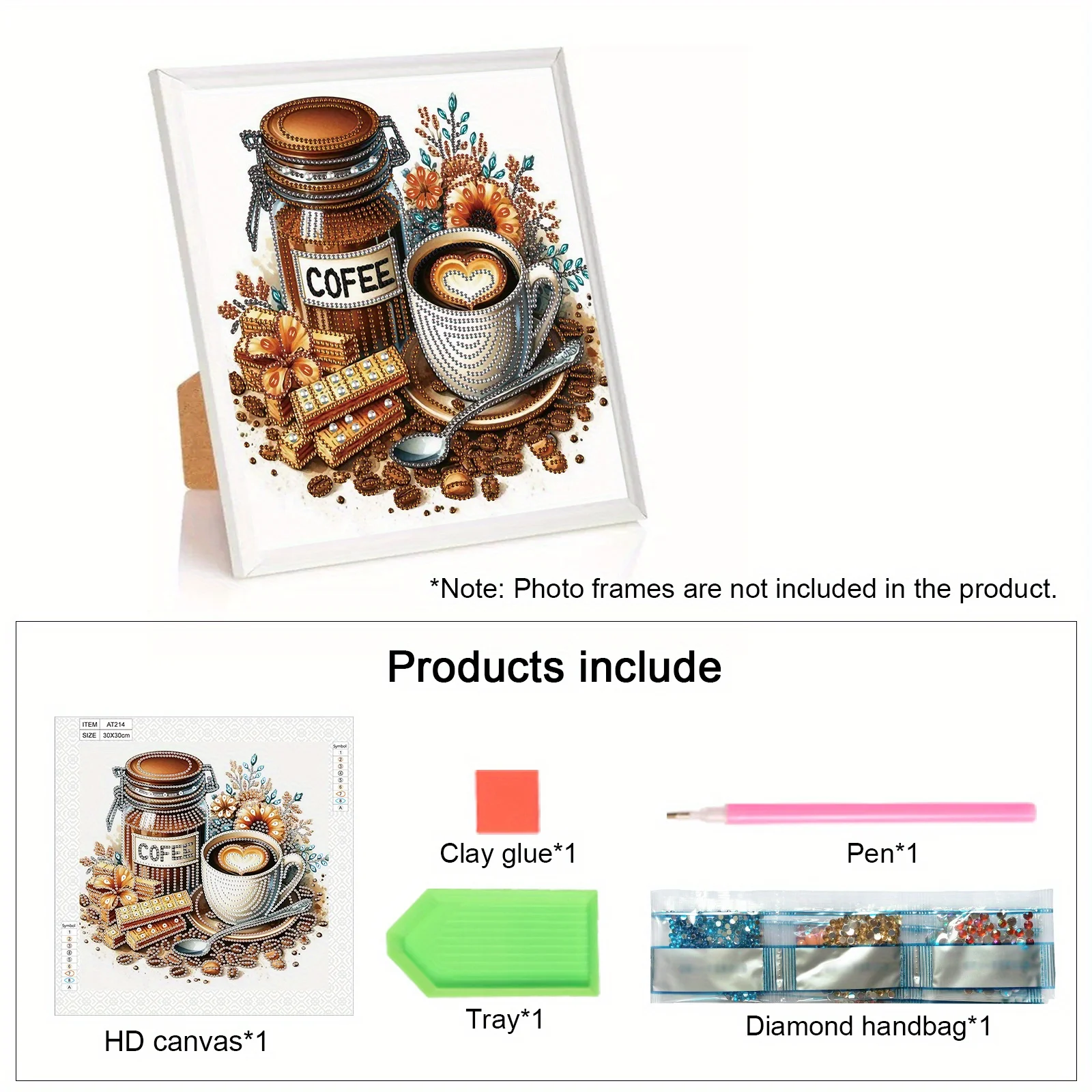 DIY Delicious coffee 5D Special Shape Diamond Art Kits for Beginners Diamond Art Painting Kits for Home Wall Decoration Gift