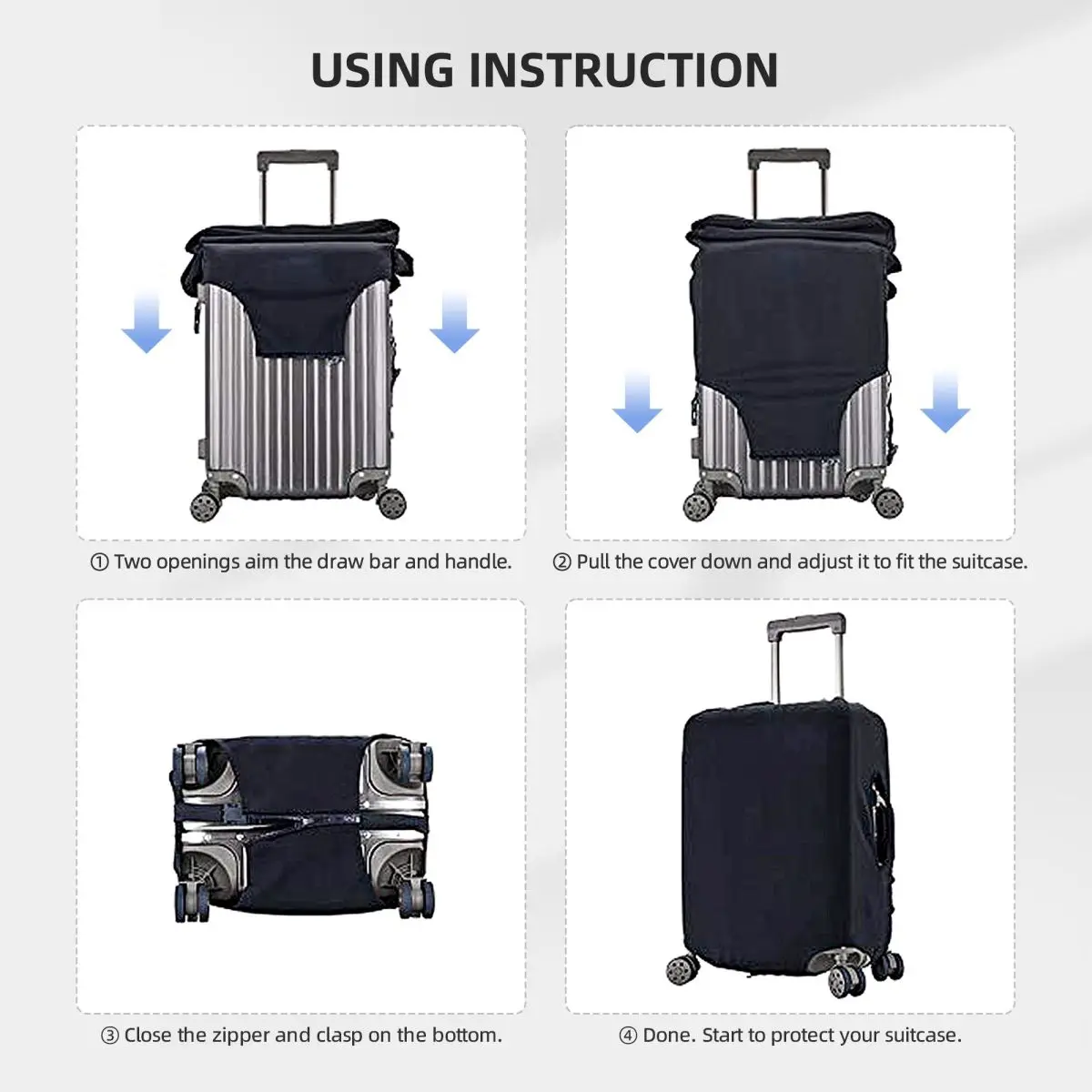 Wild Life Doodle Suitcase Cover Holiday Icons Printing Strectch Luggage Case Cruise Trip Protector 5