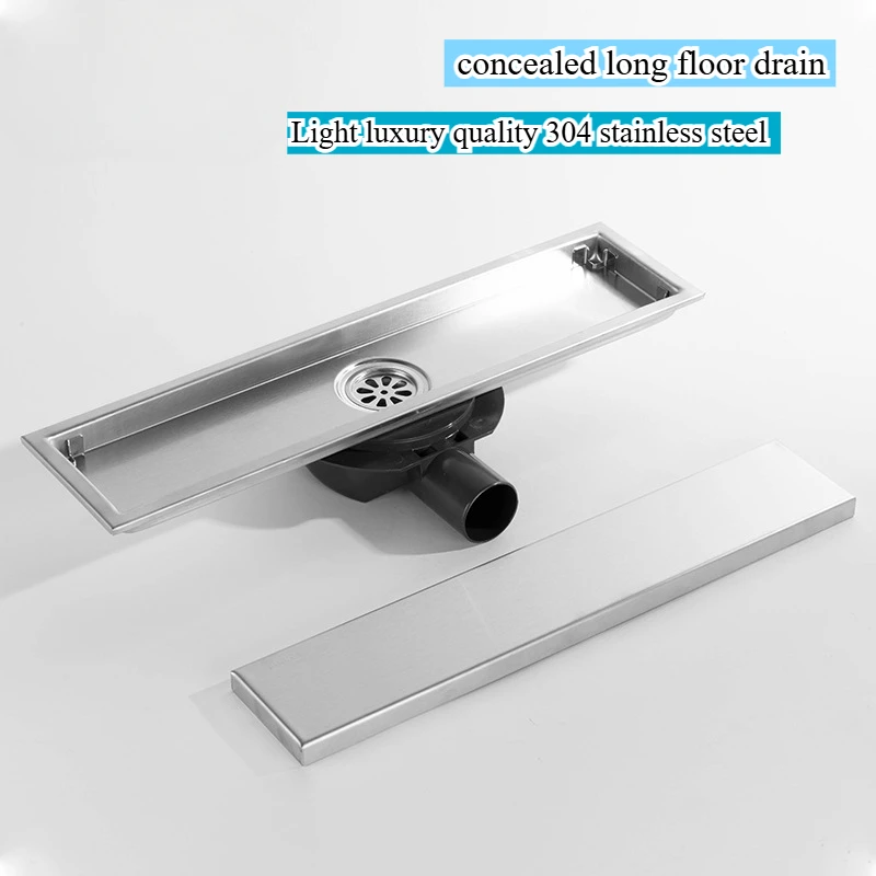 ห้องน้ํา 304 ท่อไอเสียข้างสแตนเลสกลิ่นท่อระบายน้ําชั้นคุณภาพหรูหราเบาปกปิดท่อระบายน้ําชั้นยาว 1