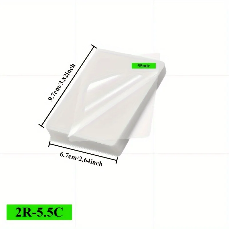 100PCS 55 마이크론 3R 열 라미네이팅 필름 PET 사진/파일/카드/그림 라미네이션 파우치 라미네이터 핫 라미네이터 필름