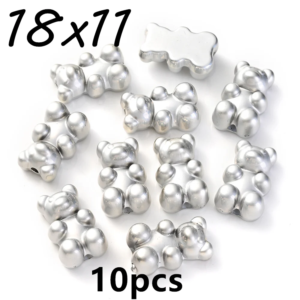 100 Perline A Forma Di Orsetto Gommoso – Acrilico Trasparente Colorato 18mm, Per Gioielli Fai Da Te, Bracciali E Collane