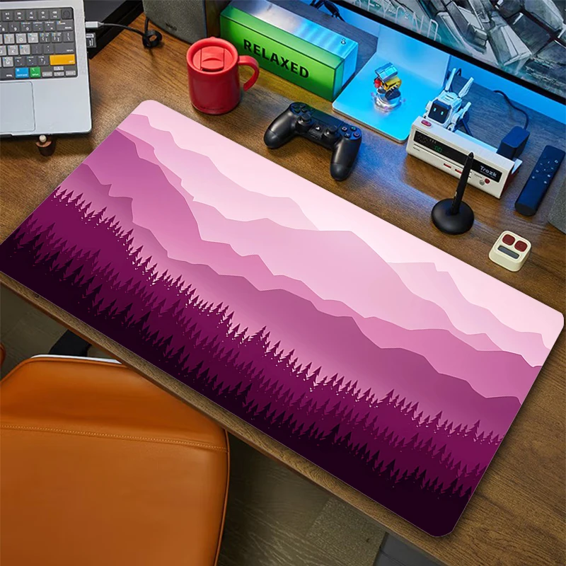 

Mouse Pad Gamer Mousepad Pc Gaming Accesorios Desk Mat Forest Scenery Computer Keyboard Deskmat Locking Edge Soft Mause Ped XXL