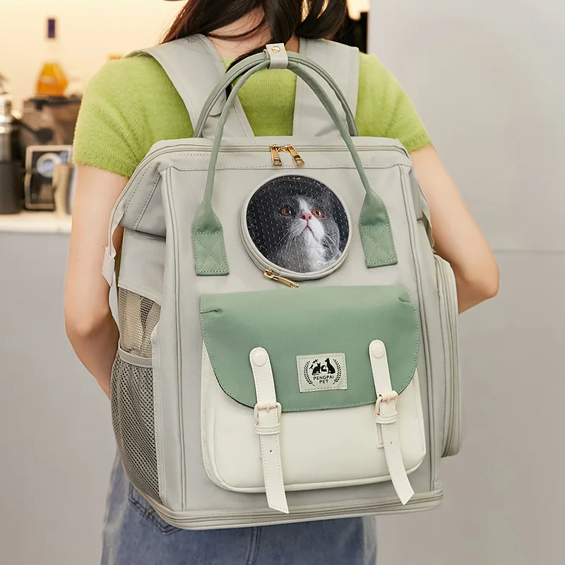 

Portable Pet Outdoor Travel Backpack Large Capacity Breathable Cat Backpack Durable Oxford Cloth Pet Outing Supplies