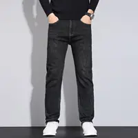 2025 jeans d'affaires de mode pour hommes style classique décontracté élastique slim fit jeans pantalons en denim pour hommes noir bleu 3