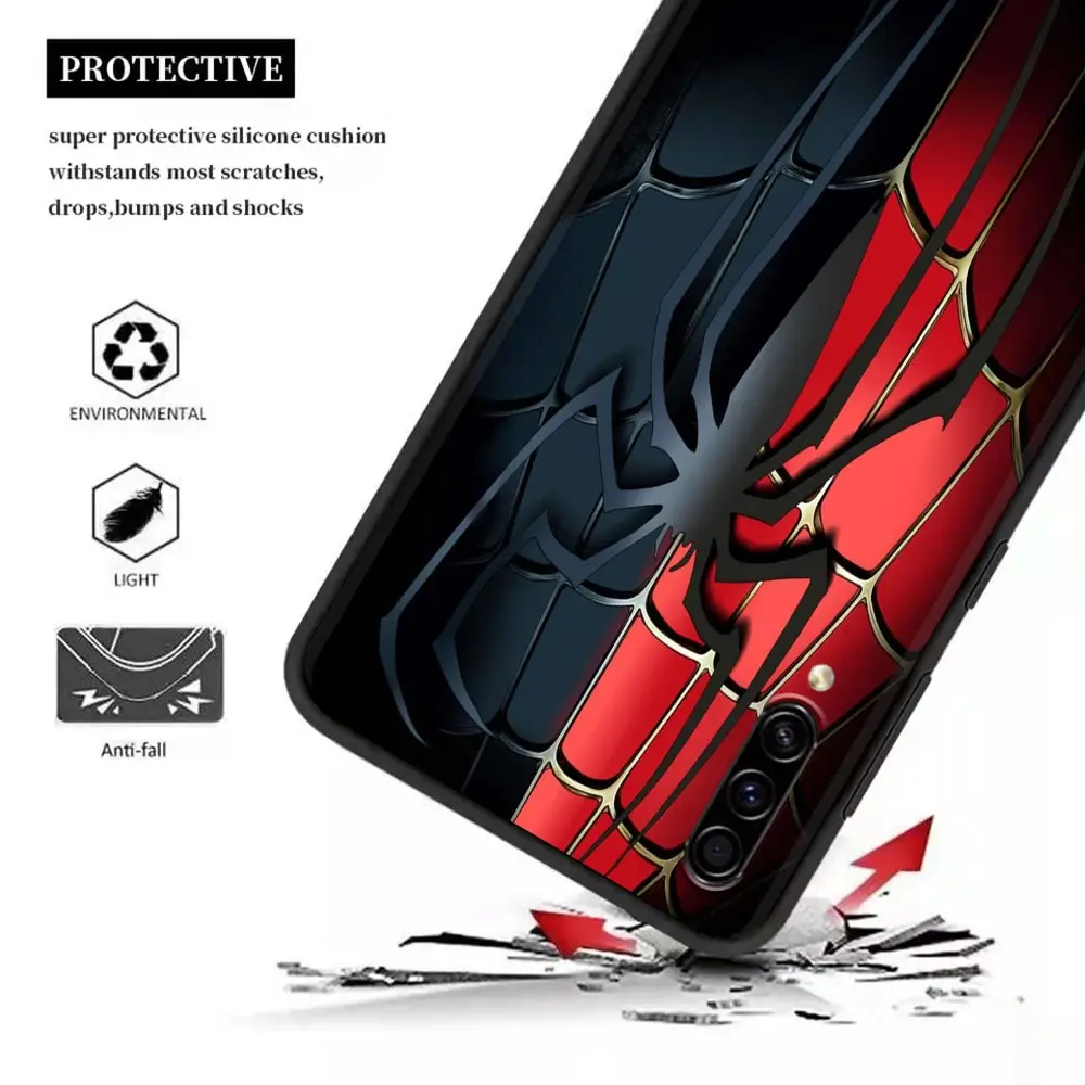 Cartoon Marvel Venom Spiderman Samsung Case for A10 e S A20 A30 A30s A40 A50 A60 A70 A80 A90 5G A7 A8 2018 Soft Silicone silicone cover with s pen