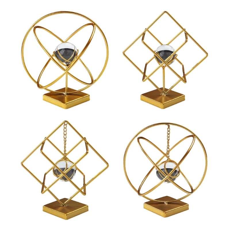 

Unique Golden Metal Frame Craft, Re constituted Crystal Ball Decoration Drop Shipping