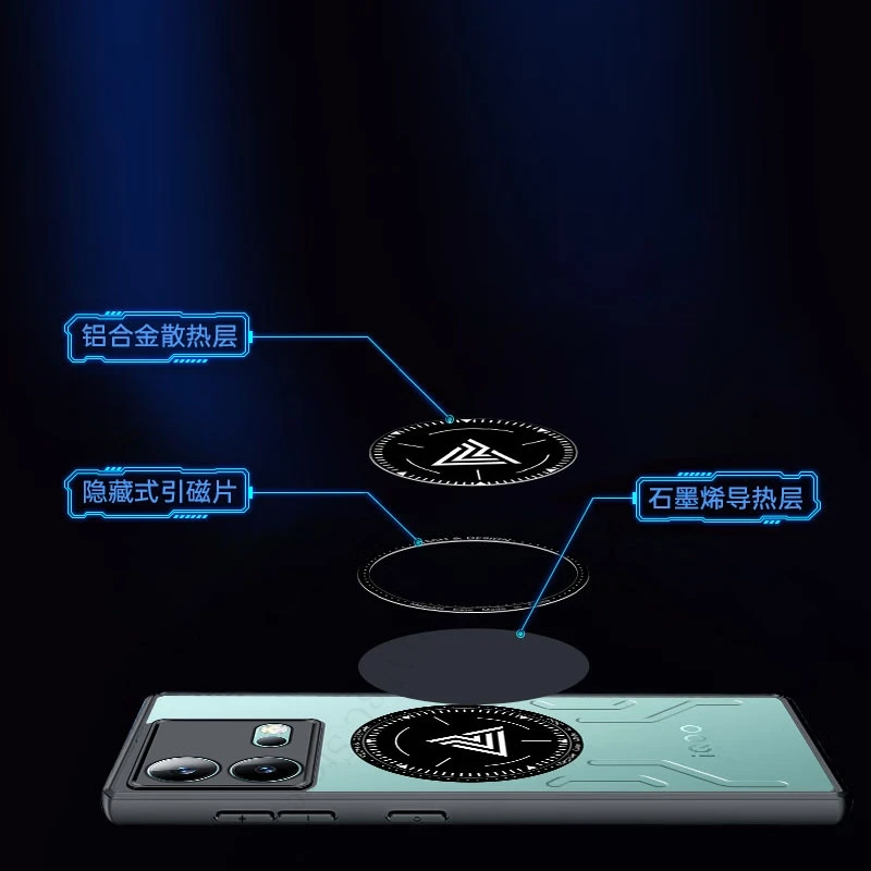 Cooling Heat Dissipation Magnetic Phone Case For vivo iQOO Neo8 Pro For Magsafe Transparent Matte Cover For iQOO Neo 8 Pro Funda