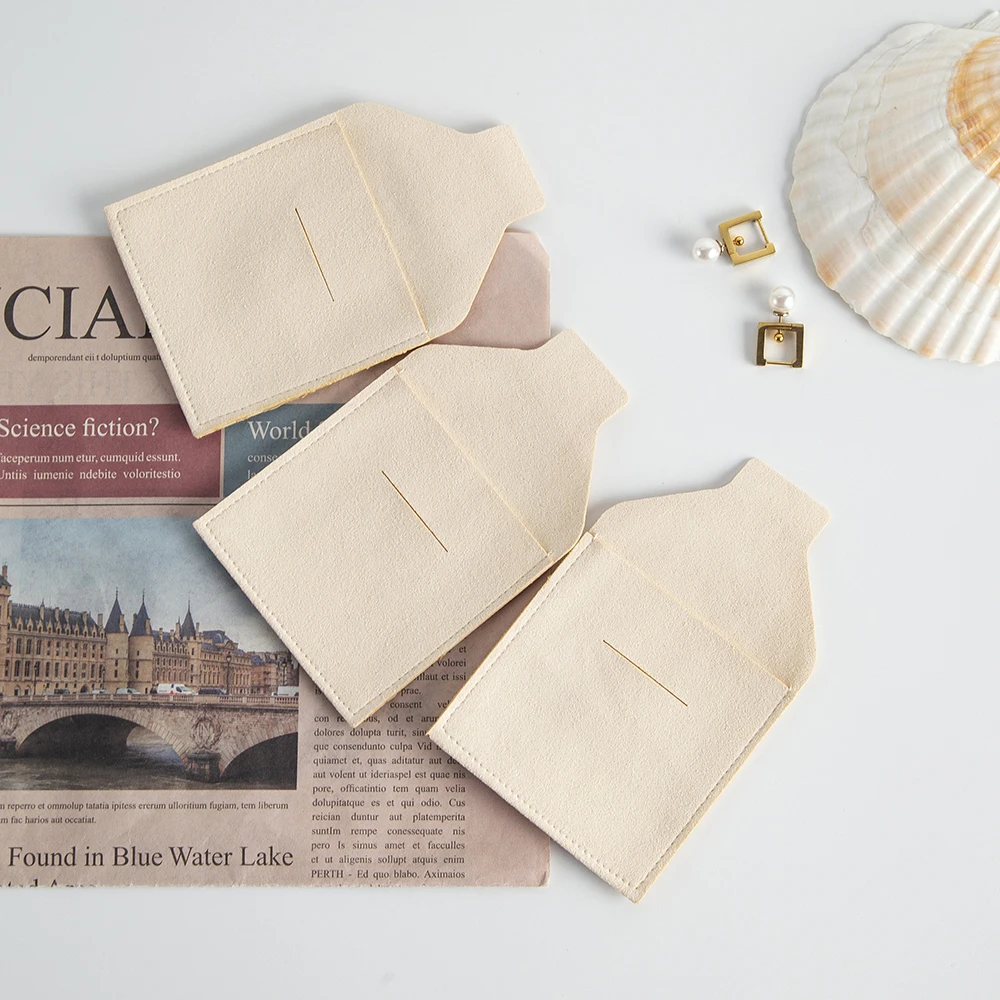 100Pcs Jewelry Envelope Bag Microfiber Velvet Jewellery Pouch Wedding Packaging for Necklace Ring Earrings Pendant Bracelet Box