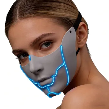 Maschera Cyber Cos per Donna e Uomo, Maschera Punk Sai Mezza Faccia, Maschere Luminose Cool, Accessori per Cosplay, Festa di Halloween, Performance sul Palco, Travestimento