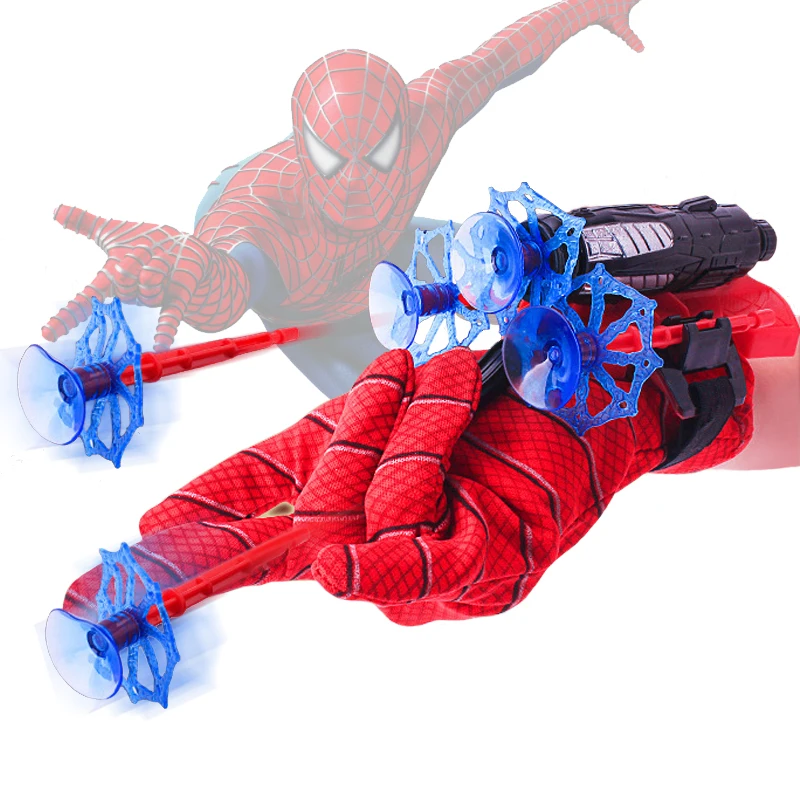 Marvel Spiderman Figure Toy Kids Cosplay Super Hero Iron Man Hulk Captain America Glove Launcher Set Giocattoli Divertenti Regalo Per Ragazzo