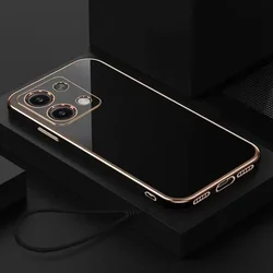 Premium Plating Soft Silicone Rope Phone Case - Elegant and Durable Design for Reno 10 5G (Black)