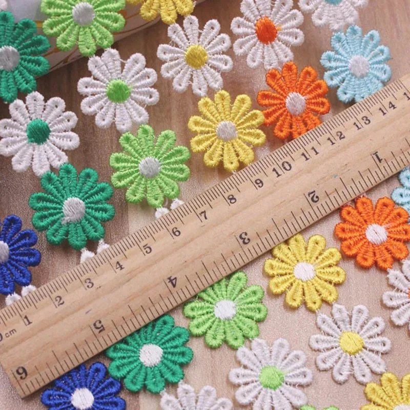 5 Yard Lace Material Clothing Accessories Multicolor Flower Embroidered Lace Ribbon Trim Fabric Wedding Dress Sewing Supplies