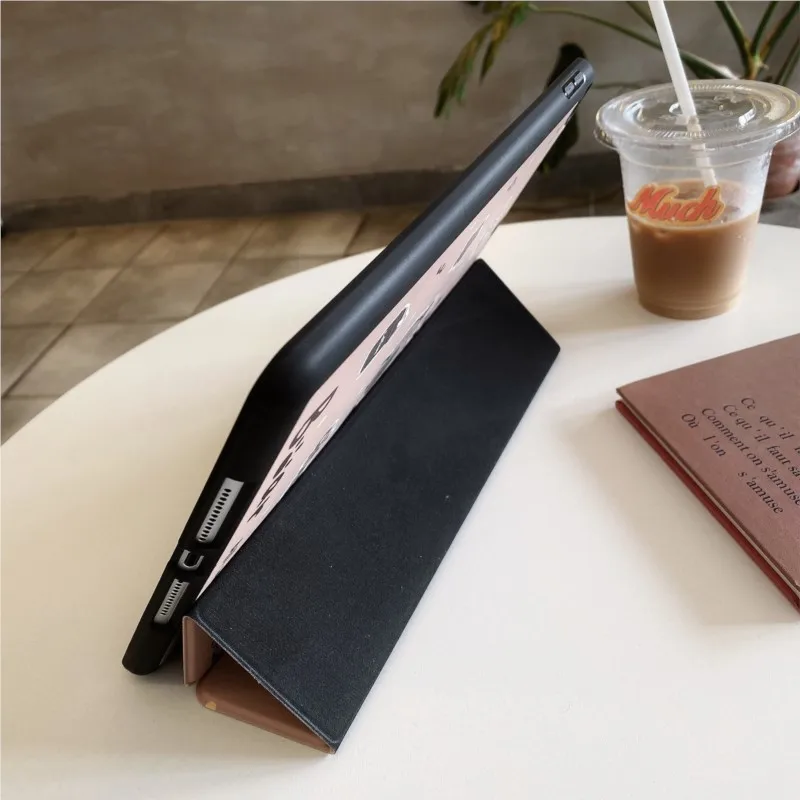 Adorable Capybara Cartoon Tablet Case with Pen Tray - Leather Finish