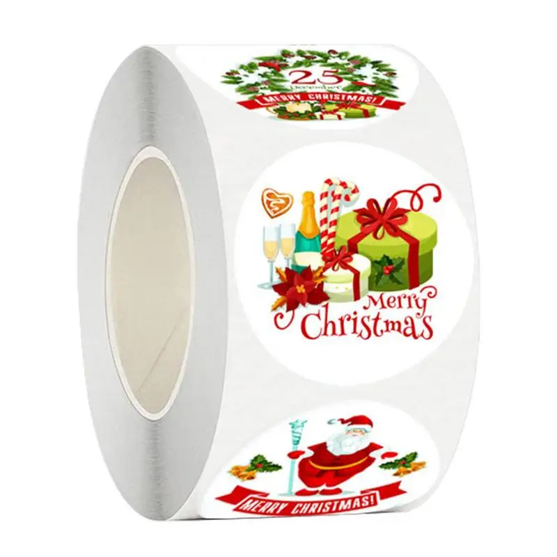 

Christmas Roll Stickers Self Adhesive Merry Christmas Stickers Roll Merry Christmas Stickers Roll For Party Supplies Book Cards