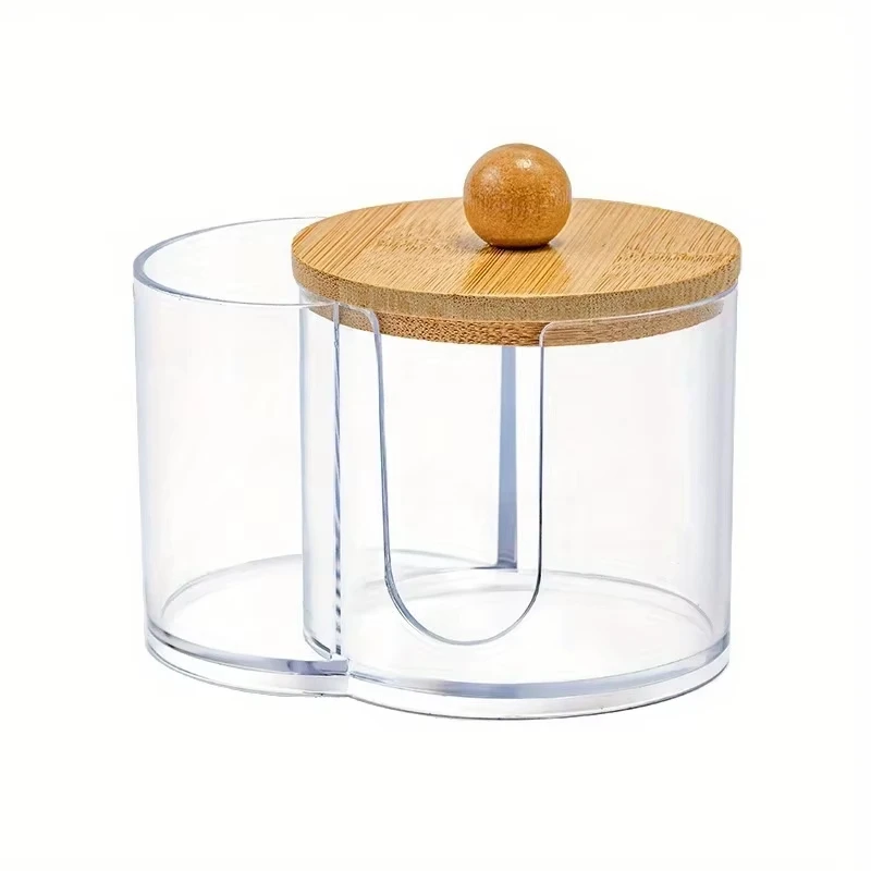 Dual Compartment Cotton Storage Holder – Clear Organizer for Cotton Swabs & Cotton Balls 6