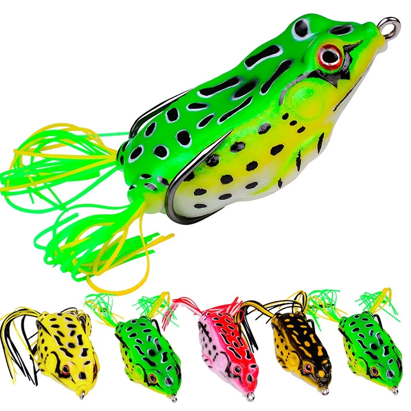 1 Pc Frog Fishing LurePropeller Legs Silicone Soft Baits Soft Bait with Hooks Artificial Topwater Ray Frog Fishing Lure