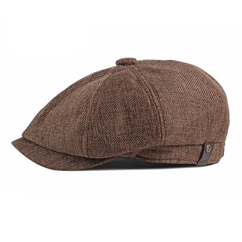 

Men Newsboy Cap Thin Vintage Herringbone Octagon Spring Summer Cap Breathable Women Casual Striped Berets Flat Hat New