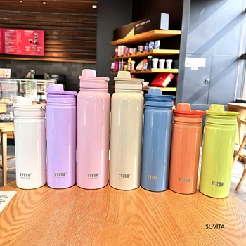 Tyeso Stainless Steel Thermal Water Bottle Portable Tumbler Sport Vacuum Flask Keeps Cold and Heat Thermal Mug Car Insulated Cup