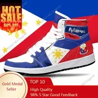 Philippines Flag Premium High Tops Basketball Sneakers Print Design Woman Man Holiday Party Matching Customized DIY Dropshipping 1