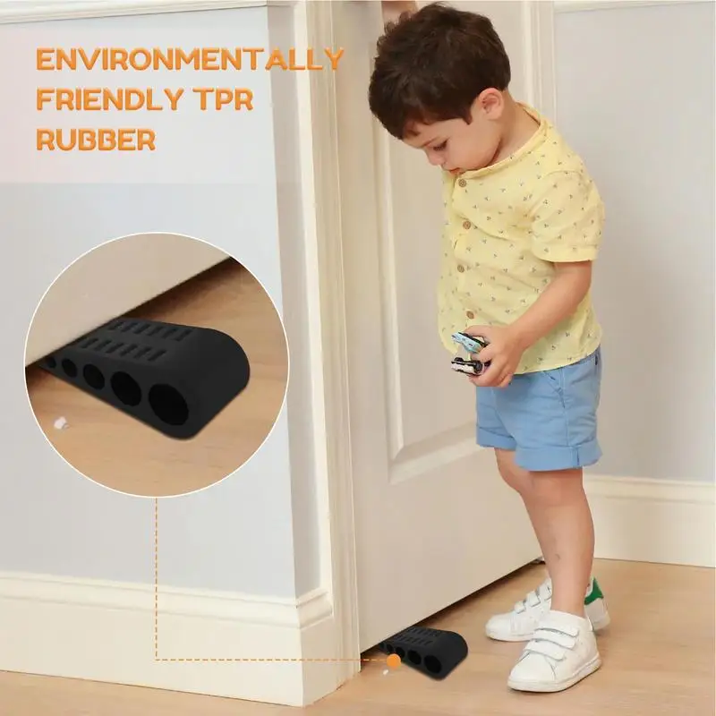 Heavy Duty Door Stopper Safe Rubber Door Wedge Reusable Wedge Stopper Stops For Wood Carpet Concrete Tile Stone