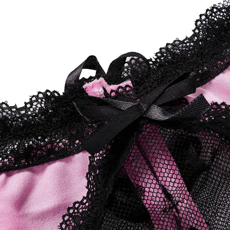 Sexy Lace Bowknot Open Crotch Women Panties Hollow Out Female Brief See Through Transparent Lingerie Crotchless Ladies Underwear
