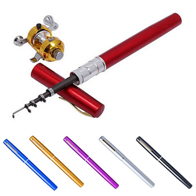 Mini Outdoor Pocket Fish Pen Shape Fishing Rod Aluminum Alloy Fishing Pole  Fishing Accessories - AliExpress